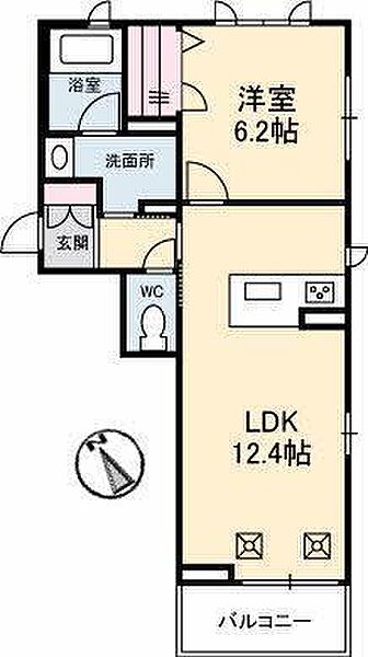 カーサ・グリナージュ東津田 201｜島根県松江市東津田町(賃貸アパート1LDK・2階・43.91㎡)の写真 その2