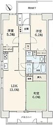 ウエステージ明石参番館 3LDKの間取図画像