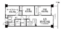 ランドパーク馬事公苑 2SLDKの間取図画像
