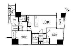 グランシティ日本橋 2LDKの間取図画像