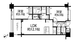 ノヴェル南砂 2LDKの間取図画像