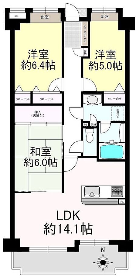 3LDK 間取り