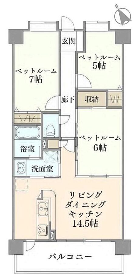 3LDK 間取り