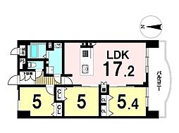シティコーポ尾頭橋5号館 3LDKの間取図画像