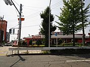 デニーズ昭和橋店　24時間営業　国道1号線沿いにあります。 350m