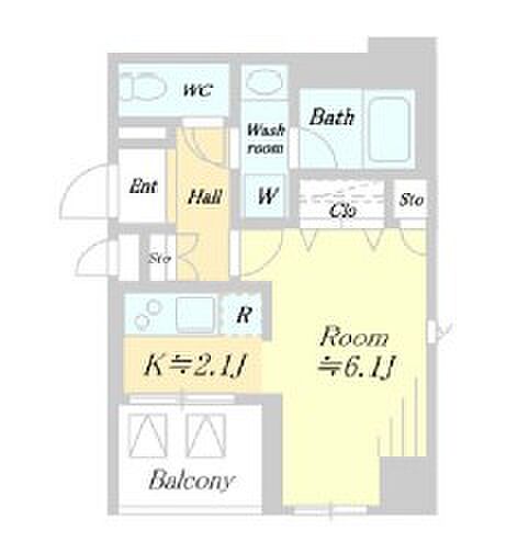 グローリオシェルト飯田橋 402｜東京都千代田区飯田橋２丁目(賃貸マンション1R・4階・25.44㎡)の写真 その2