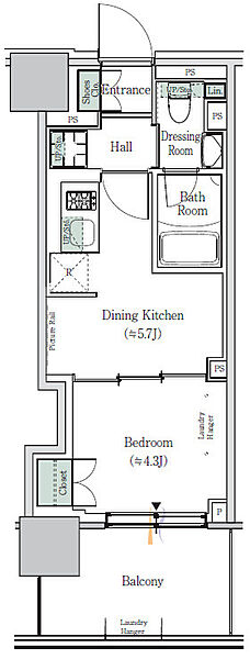 ＯＮＥ　ＲＯＯＦ　ＲＥＳＩＤＥＮＣＥ　ＮＩＳＨＩＮＩＰＰＯＲ 407｜東京都荒川区西日暮里５丁目(賃貸マンション1DK・4階・25.84㎡)の写真 その2