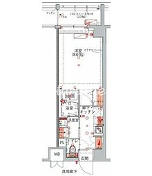 ハーモニーレジデンス新宿御苑ザイースト 4階1Kの間取り