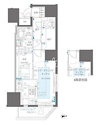 ズーム信濃町 1LDKの間取図画像