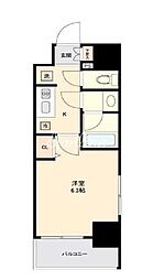 コンシェリア新宿イースト 6階1Kの間取り