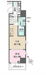 ルフォンプログレス四谷 1DKの間取図画像