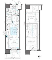 ZOOM新宿御苑前 1DKの間取図画像