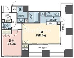 ルネ新宿御苑タワー 1LDKの間取図画像