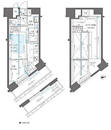 ZOOM新宿御苑前 1DKの間取図画像