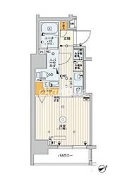 スカイコートヒルズ新宿 1Kの間取図画像