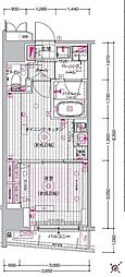 エステムプラザ市谷外濠公園 1DKの間取図画像