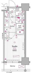 ガーラ・プレシャス代々木北参道 1Kの間取図画像