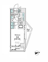 市谷仲之町ViewApartment 1Kの間取図画像