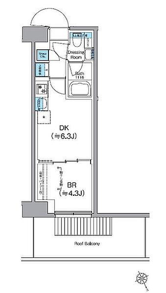 クレヴィアリグゼ日暮里根岸 201｜東京都台東区根岸２丁目(賃貸マンション1DK・2階・25.23㎡)の写真 その2