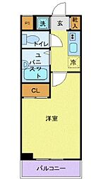 東京メトロ半蔵門線 水天宮前駅 徒歩3分の賃貸マンション 6階1Kの間取り