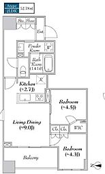 ASMACI  MAISON両国II 2LDKの間取図画像
