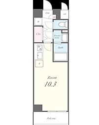 都営新宿線 大島駅 徒歩9分の賃貸マンション 3階1Kの間取り