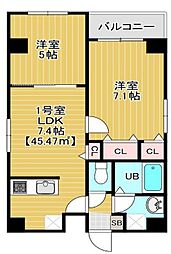 墨田区石原4丁目マンション 2LDKの間取図画像