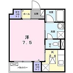 JR総武線 小岩駅 徒歩11分の賃貸アパート 1階1Kの間取り