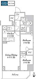 ASMACI  MAISON両国II 2LDKの間取図画像
