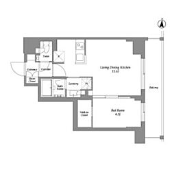 ウエリスアーバン住吉EAST 1LDKの間取図画像