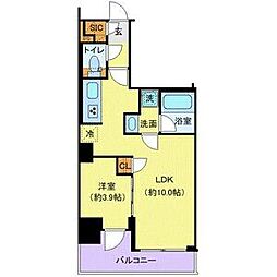 プレール・ドゥーク亀戸VI 1LDKの間取図画像