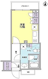 プラウドタワー亀戸 ワンルームの間取図画像