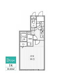 THE PALMS大島 1Kの間取図画像