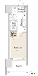 BLESS亀戸 1Kの間取図画像