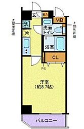ディアレイシャス木場公園 1Kの間取図画像
