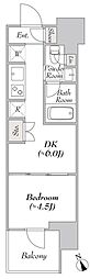 ウエリスアーバン水天宮前 1DKの間取図画像