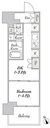ウエリスアーバン水天宮前 1DKの間取図画像