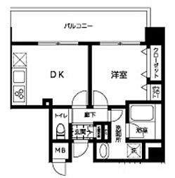 JUTOWERFRONT北斎St. 1DKの間取図画像