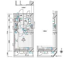 MAINSTAGE錦糸町アヴァンセ 1Kの間取図画像