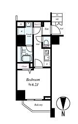 MAINSTAGE錦糸町7ラピス 1Kの間取図画像