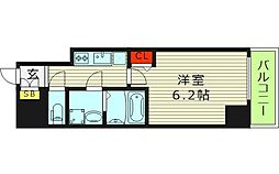S-RESIDENCE小阪azure 13階1Kの間取り
