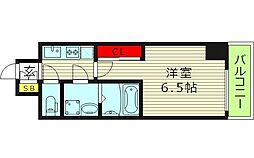 S-RESIDENCE小阪azure 12階1Kの間取り