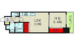 大阪市天王寺区生玉町マンション 1LDKの間取図画像
