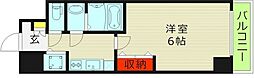 ウインズコート城北パーク 4階1Kの間取り