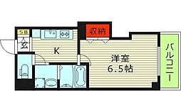 みおつくし城北 3階1Kの間取り