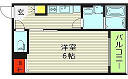 CLOUD放出 2階1Kの間取り
