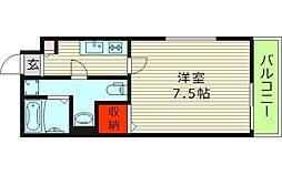 ドゥエリング千林商店街 5階1Kの間取り