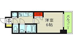 エスリード京橋グレイス 2階1Kの間取り