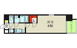 プロヴィスタ京橋ノースゲート 6階1Kの間取り