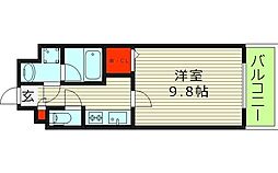 グランシャリオ 3階1Kの間取り
